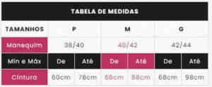 tabela calcinha sem fio LingerieBR