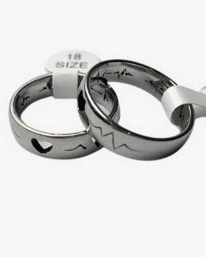 aliança batimento coração prata