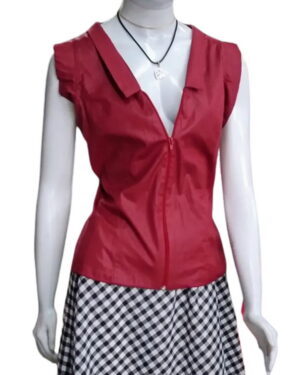 blusa sem mangas bordo